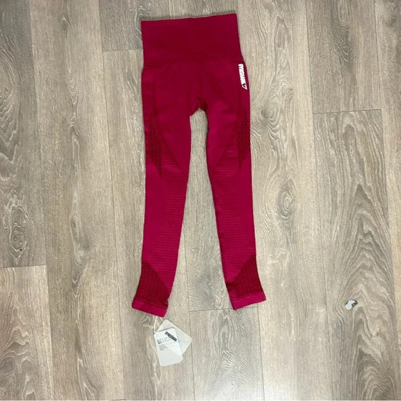 Gymshark Women’s Seamless Energy High Waisted Leggings Beet Red Full Length XS - Picture 5 of 16